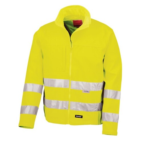 Result Safe-Guard High Vis Soft Shell Jacket (Fluorescent Yellow, 3XL)