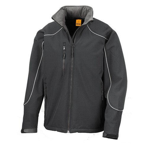 Result WORK-GUARD Hooded Soft Shell Jacket (Black, Black, XS)