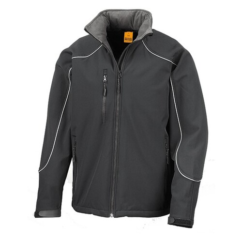 Result WORK-GUARD Hooded Soft Shell Jacket (Black, Black, S)