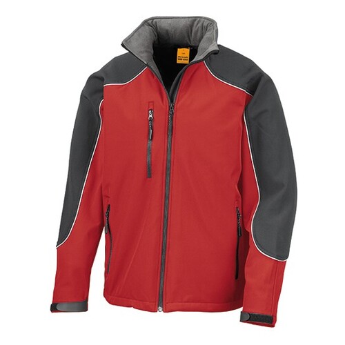 Result WORK-GUARD Hooded Soft Shell Jacket (Red, Black, 3XL)