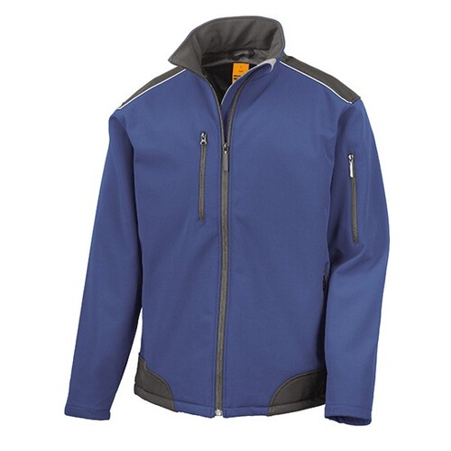 Result WORK-GUARD Ripstop Soft Shell Workwear Jacket With Cordura Panels (Royal, Black, 4XL)