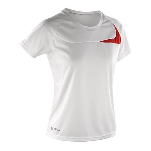 SPIRO Women´s Dash Training Shirt (White, Red, XL (42))