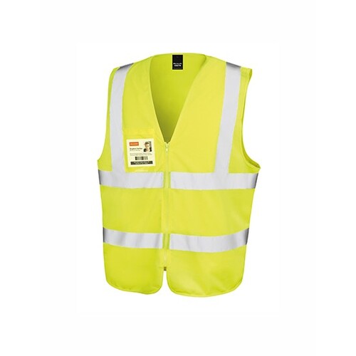 Result Safe-Guard Zip I.D. Safety Tabard (Fluorescent Yellow, XXL/3XL)
