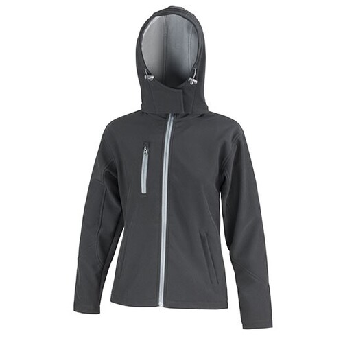 Result Core Women´s TX Performance Hooded Soft Shell Jacket (Black, Grey, XS)