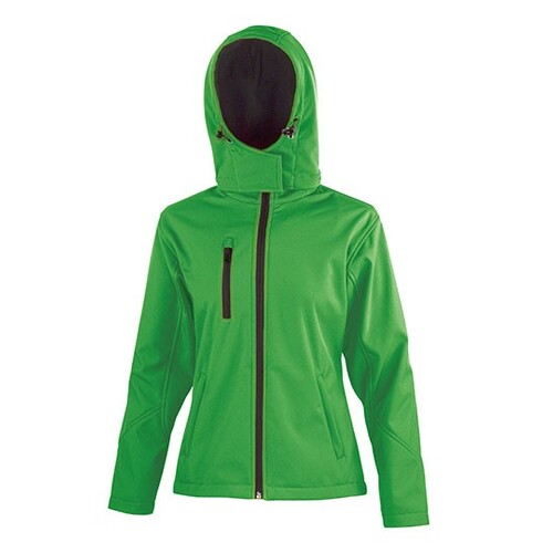 Result Core Women´s TX Performance Hooded Soft Shell Jacket (Vivid Green, Black, XXL)