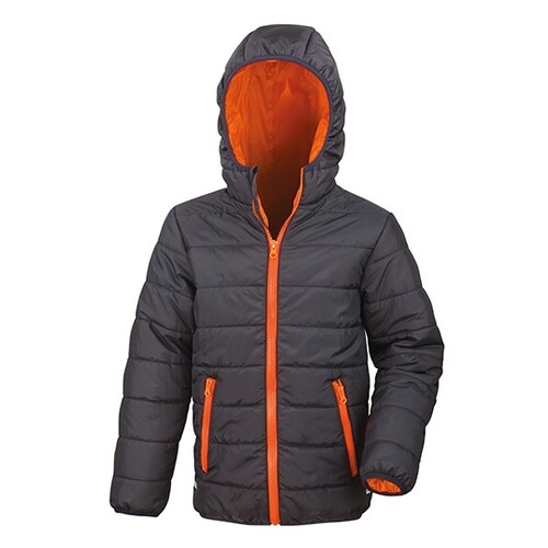 Result Core Youth Soft Padded Jacket (Black, Orange, XL (11-12))