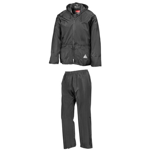 Result Waterproof Jacket & Trouser Set (Black, S)